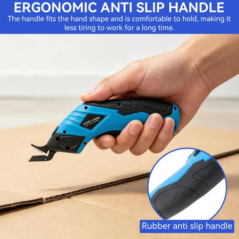 Top Tier Electric Fabric Scissors Providing Ridiculously Smooth Cordless Slicing On Thick Cloth And Carpet With An Included Charger Aimed At Serious Stitchers And Craft Teams Wanting Sick Precision Daily, shown with ergonomic anti-slip handle.