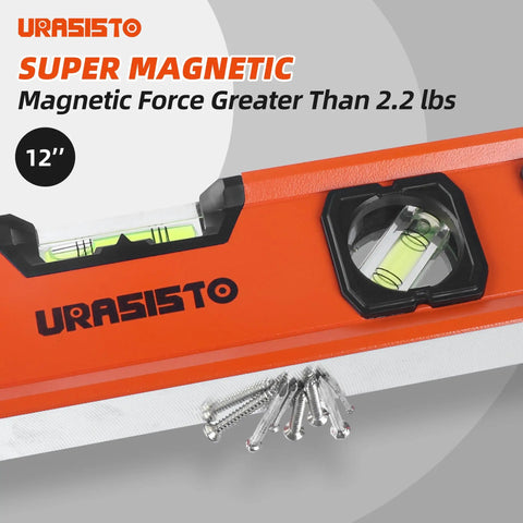 12 Inch Heavy Duty Spirit Level Set Featuring A Magnetic Torpedo Pro Grade Aluminum Build with Dead On Accuracy Bubbles for Tough Construction Sites.