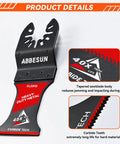 Four Pack Carbide Tipped Oscillating Multi Tool Blades For Cutting Embedded Nails Flush Wall Touch Ups Remodels Built Tough To Handle Daily Grind Without Folding Or Chipping, featuring heavy duty tapered saw blade. 