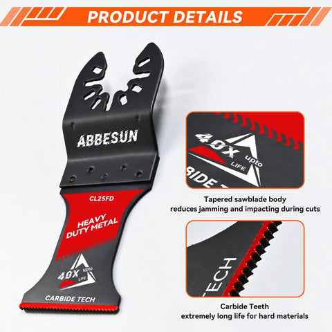 Four Pack Carbide Tipped Oscillating Multi Tool Blades For Cutting Embedded Nails Flush Wall Touch Ups Remodels Built Tough To Handle Daily Grind Without Folding Or Chipping, featuring heavy duty tapered saw blade. 