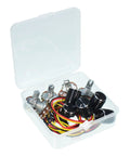 Five Pack 20K Ohm Linear Cone Rotary Potentiometers Kit With XH2.54 3 Pin Connector Wiring And Black Aluminum Knob Cover