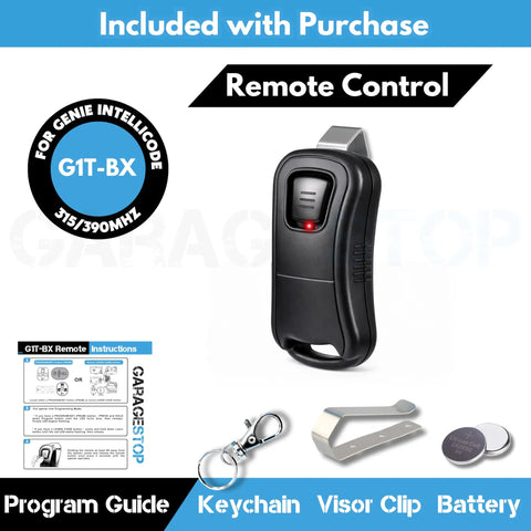 One Button Intellicode Garage Door Remote For G1T-BX 38501R Replacement With Dual Frequency 315 390 MHz and accessories