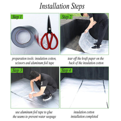 Installation steps of Heavy Duty Professional Grade Self Adhesive Thermal Insulation Roll With Rock Solid Fireproof Sound Deadening Foam Panel.