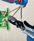 Close-up of Pro Grade All In One Wire Cutters and Stripper for Pros 8 inch heavy duty cutting and stripping cable.