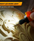 Slick Mini Battery Rotary Tool With Bright Led Beam And Five Adjustable Speeds Up To Eighteen K Rpm engraving wood with LED light.