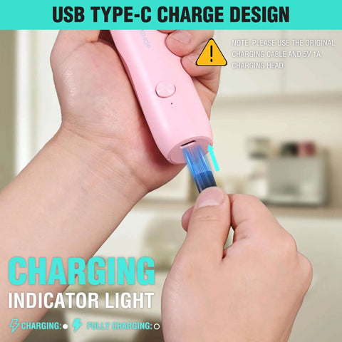 Powerful Rechargeable Milk Frother Wand With Stand, Handheld Electric Foam Maker For Coffee, Type C Charging Cable Included, Pink