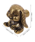 Rabbit Cabinet Knob Metal Pull Cute Bunny Door Handle For Kitchen Cabinets, Vintage Brass Cupboard Pull, Whimsical Bunny Hardware For Furniture
