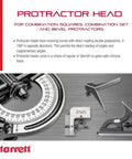Cast Iron Protractor Head For Combination Squares, Sets And Bevel Protractors, Heavy Duty Construction With Black Finish and Chrome