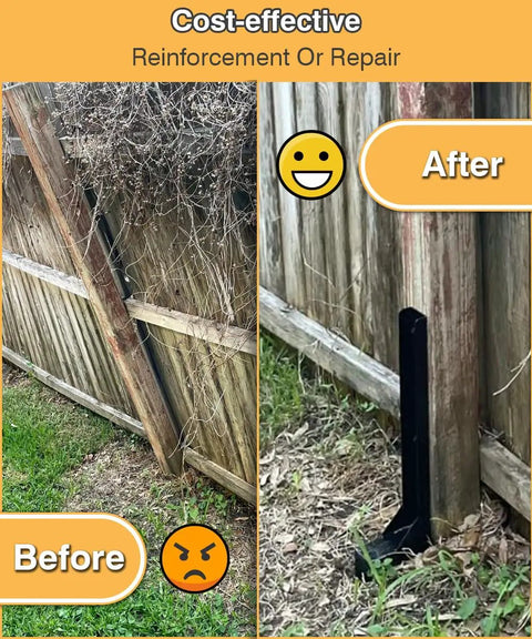 Heavy Duty Fence Post Anchor Kit With Ground Spikes Double Tube Steel Post Repair Stakes For Tilted Or Broken Wood Posts Durable Two Pack For Quick Fixes And Long Lasting Stability