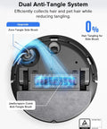 Q7 L5 All-In-One Robot Vacuum And Mop Combo With 8000 Pa Suction, Dual Anti-Tangle System underside with zero-tangle brush