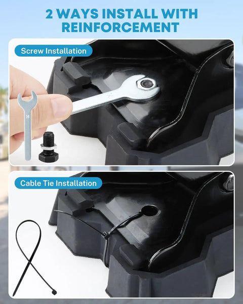 Two Pack RV Stabilizer Jack Pads For Scissor Jacks 8.75 To 9.5 Inch Base installation options with screw and cable tie