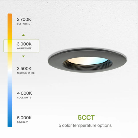 Straight Up Premium Six Pack Bronze Iron Baffle Led Recessed Retrofit Wafer Ceiling Lights Featuring Five Cct Tuning Slick Slim Frame And No Sweat Triac Dimming For Easy Glow