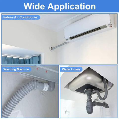 Self Adhesive Washing Machine Drain Hose Holder Clip Bracket For 22 To 28 mm OD Hoses No Drill Mount Waterproof White Clamp application