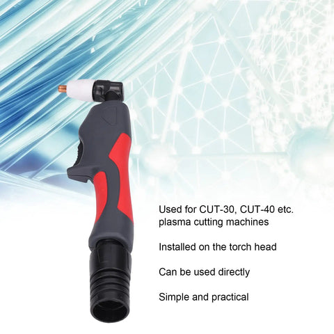 PT31 Plasma Torch Head With Anti Slip ABS Handle For Cut 50 Cutting Machines, shown in a blue tech background