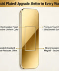 Close-up of Six Pairs Gold Magnetic Cabinet Door Catch set showing gold plating, secure neodymium magnet, and silky surface.
