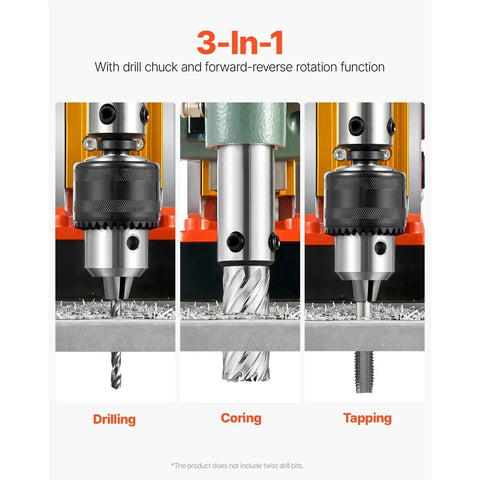 Ironclad Magnetic Core Drill With A Rock Solid 2922 Pound Holding Base And Smooth Variable Speed Control for 3-in-1 drilling, coring, tapping.
