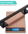 Rustic Barn Door Handle 12 Inch Heavy Duty Matte Black Sliding Door Pull weighing 893g on a digital scale
