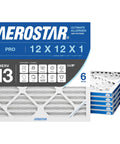 Six Count Actual Size 11.75 x 11.75 x 0.75 MERV 13 Air Filter for HVAC Systems Universal 1 Inch Fit Allergy Relief
