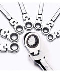 Pro Grade Beefy Ratchet Spanner Set With Universal Socket Wrenches, 12 Piece Car Repair Hand Tool Kit, Heavy Duty Steel With Anti Rust Finish