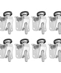 Heavy Duty Eight Piece Adjustable Furniture Leveling Feet With Screws And Lock Nuts Steel Anti Slip Cabinet Leg Risers For Workbenches And Storage Cabinets Scratch Protected Base Pads Secure Durable Silver Finish, set of 8