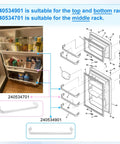 Three Pack Refrigerator Door Shelf Replacement Kit Includes 240534701 And 240534901 Rails Replaces AP3214631 PS734936 948952