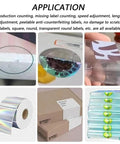 Straight Up Durable Corner Sealing Labeling Machine labels, transparent, round, square, anti-counterfeiting, applications shown.