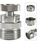 Brass Faucet Adapter With Aerator for Garden Hose, 360 Degree Swivel Sink to Hose Connector, Sturdy Chrome Plated Water Tap Adapter for Indoor and Outdoor Use, Easy Install and Leak Free, chrome brass threaded adapter