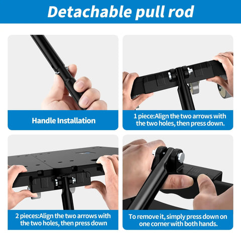 Heavy Duty Furniture Dolly With Removable Pull Handle Move It Easy Back Saver Connectable Moving Dolly Cart handle installation