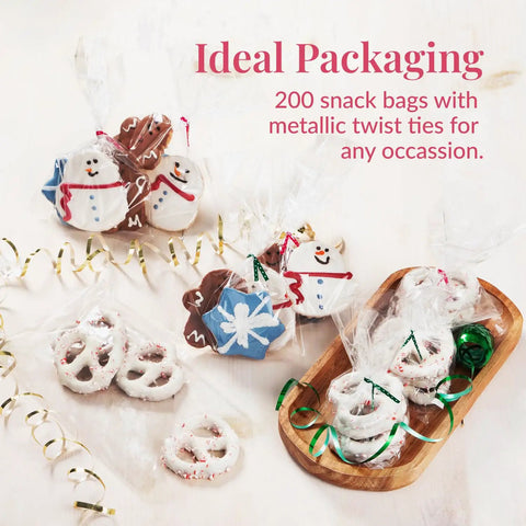 Clear Cellophane Bags For Favors Pack Of 200 For Birthday Parties 6x10 Inch Transparent Goodie Bags With 4 Inch Twist Ties Ideal