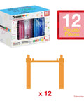Box of 12 Piece Magnetic Support Column Expansion Pack For Race Track And Marble Run Builders Magnetic Tile Construction Kit.
