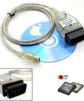 INPA K DCAN USB OBD2 interface switch for BMW car diagnostics and coding tools with Windows ready CD and FTDI chip