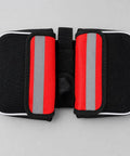 Large Bike Frame Bag For Bikepacking With Rain Cover And Reflective Triangle Bag 16x13x5 CM, red bag with reflective stripes.