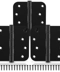 Front view KOLET matte black ball-bearing door hinges, 4x4 in, stainless steel, 5/8 in radius, non-removable pin, 3-pack with screws