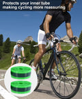 Road Bike Tire Liner Set Pair For Two Tires TPU Flat Protector Compatible With 700C 27 27.5 28 Inch Road Tires shown with cyclists