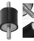 4 Pack Rubber Vibration Isolator Mounts With Galvanized Steel M6x18 Studs For Quiet Stable Operation On Fitness Equipment Bikes Air Compressors And Engineering Gear With Easy Install And No Fuss Vibration Reduction, black rubber mount with threaded stud