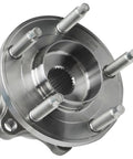 Pair Rear Wheel Bearing And Hub Assembly Fits 2007 Through 2010 Ford Edge And Lincoln Mxk Awd 5 Lug Non Abs Direct Bolt On Replacement showing shiny hub with bolts.