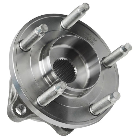 Pair Rear Wheel Bearing And Hub Assembly Fits 2007 Through 2010 Ford Edge And Lincoln Mxk Awd 5 Lug Non Abs Direct Bolt On Replacement showing shiny hub with bolts.