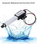 2 Inch Stroke Micro Linear Actuator 12V DC Small Electric Actuator With Built In Limit Switch waterproof feature splash background