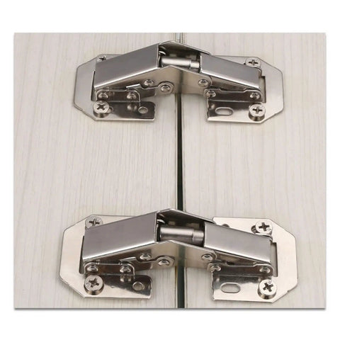 No Drill 90 Degree Cupboard Hinges With Soft Close Hydraulic Action 3 Inch Stainless Steel Cabinet Hinge Includes Screws