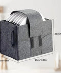Road Ready Felt Plate Organizer And Campervan Cabinet Game Changer, Knockout Eight Slot Dinnerware Holder In Clean Gray, 27x20 cm