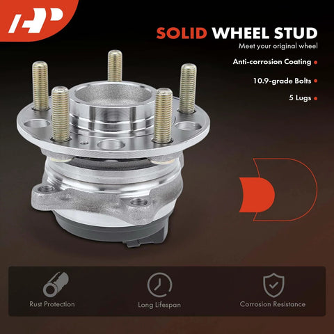 Two Rear Wheel Bearing And Hub Assemblies With ABS For Kia Sorento 2016 2017 2018 2019 2020 FWD Only 5 Lug Compatible Set