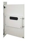 Open view of Hidden In-Wall Safe With Keypad And Two Manual Override Keys For Home Or Office, showing locking mechanism and interior space.