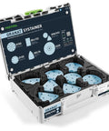 Granat 3-1/2 Inch 90mm and Delta 93mm Abrasive Disc Set for Systainer 3 D90 and V93 displayed in an open systainer box