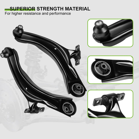 SCITOO 8pc front suspension kit: lower control arms with ball joints, inner/outer tie rod ends, sway bar links for Nissan Rogue 2008–2015