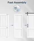 White Barn Door 30x84 Inches With 5.5 Ft Sliding Door Hardware Track Kit Included assembly guide