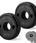 2 Pack 5/8-11 Quick Release Flange Nuts For Angle Grinders 4.5 Inch And 5 Inch, Self Locking Arbor Nut With Knurled Grip, Black