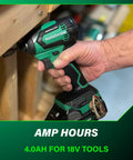 Using a drill with Lightweight 18V 4.0Ah Lithium Battery With Fuel Indicator And 1.3 Lbs Weight For All 18V Tools