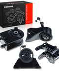 Professional Grade Engine Motor Mount And Transmission Mount Kit Set Of 4 Direct Bolt On Swap For Mazda Protege 1999 To 2003 showing four black mounts.