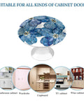 Cool Blue Stained Glass Flower Mosaic Round Cabinet Knobs 2 Pack With Screws for drawers and cabinets in various settings.