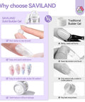 Comparison of Non Sticky Solid Builder Nail Gel Kit For 3D Nail Sculpting And Extensions, HEMA Free vs traditional builder gel with features shown.